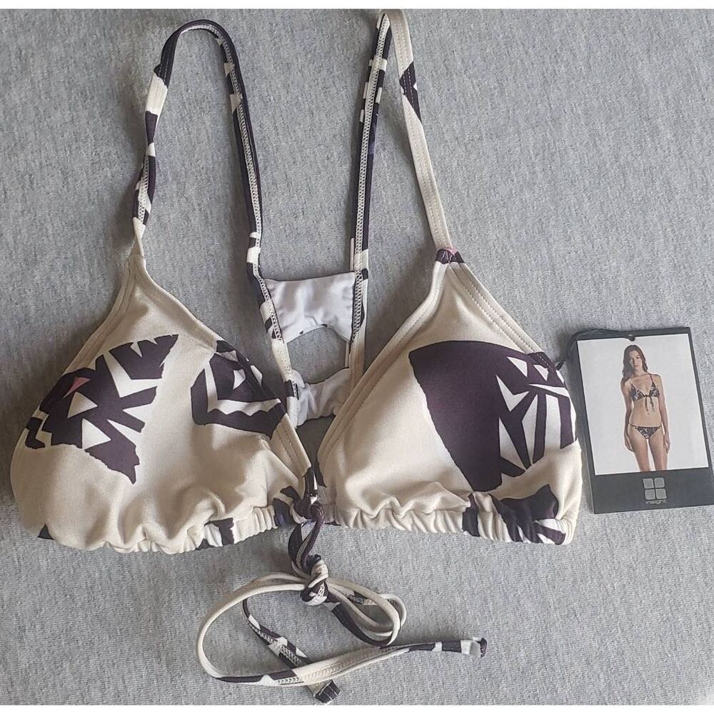 INSIGHT CHIPS LADDER HALTER BIKININTOP CREAM NWT